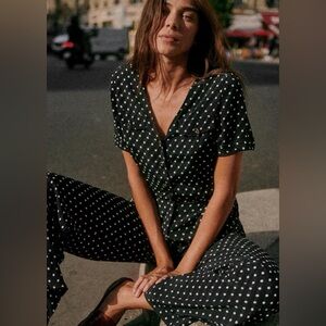 Sezane Polka Dot Jumpsuit